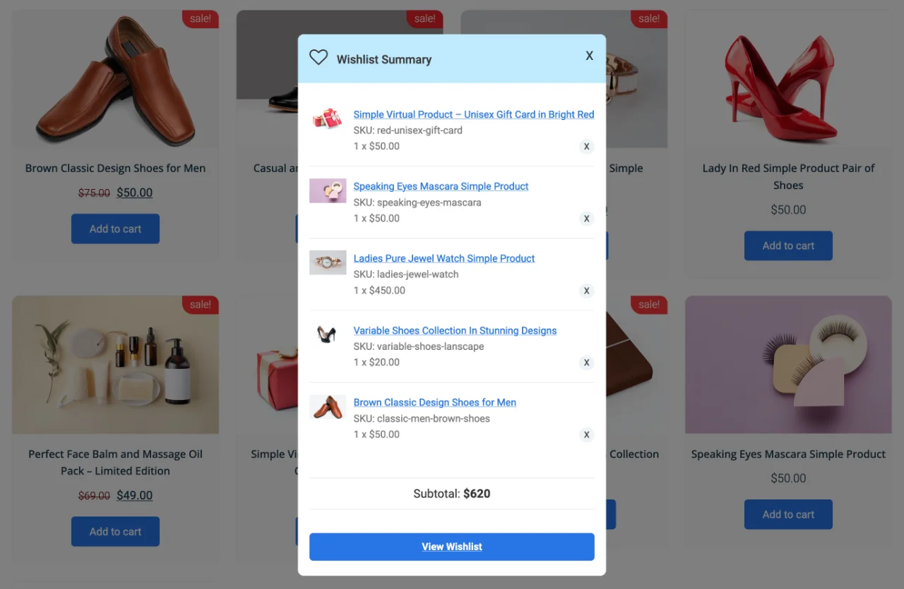 Mini Wishlist Features
