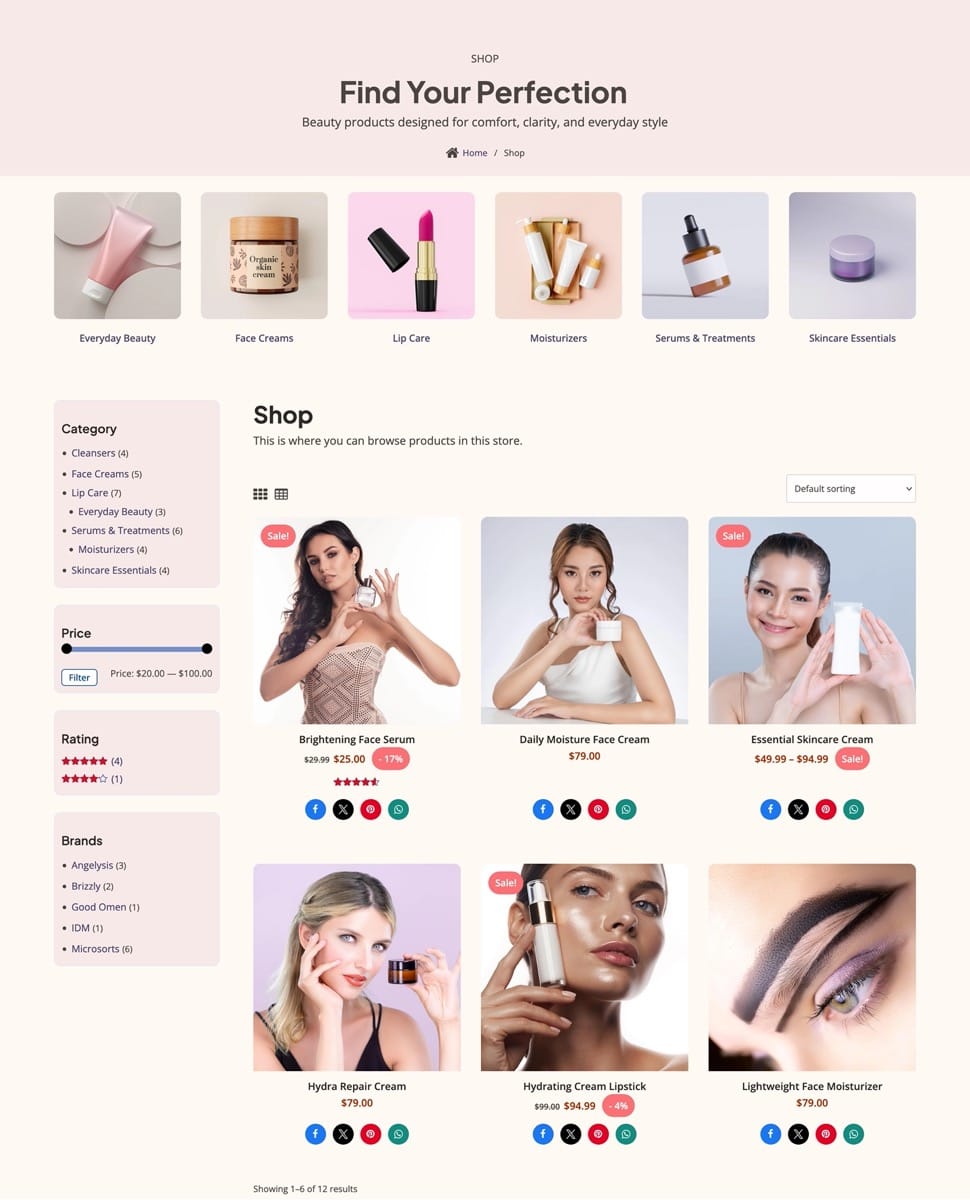 Shop Landing Example